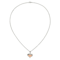 Stainless Steel Polished Rose IP-plated 2 Piece Heart 22in Necklace