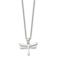 Stainless Steel Polished Dragonfly 20in Necklace