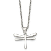 Stainless Steel Polished Dragonfly 20in Necklace