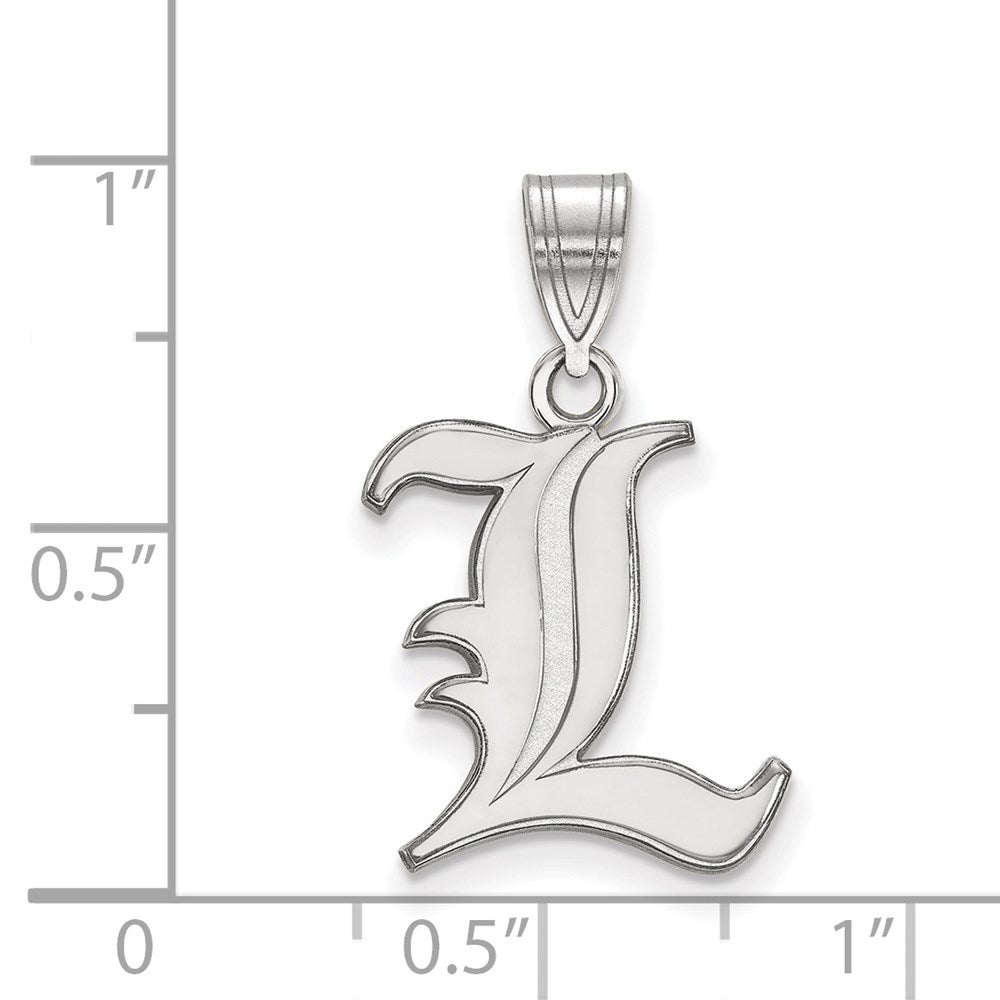 Sterling Silver Rhodium-plated LogoArt University of Louisville Letter L Medium Pendant