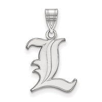 Sterling Silver Rhodium-plated LogoArt University of Louisville Letter L Medium Pendant