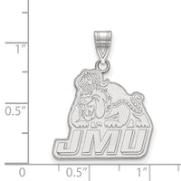 Sterling Silver Rhodium-plated LogoArt James Madison University Large Pendant
