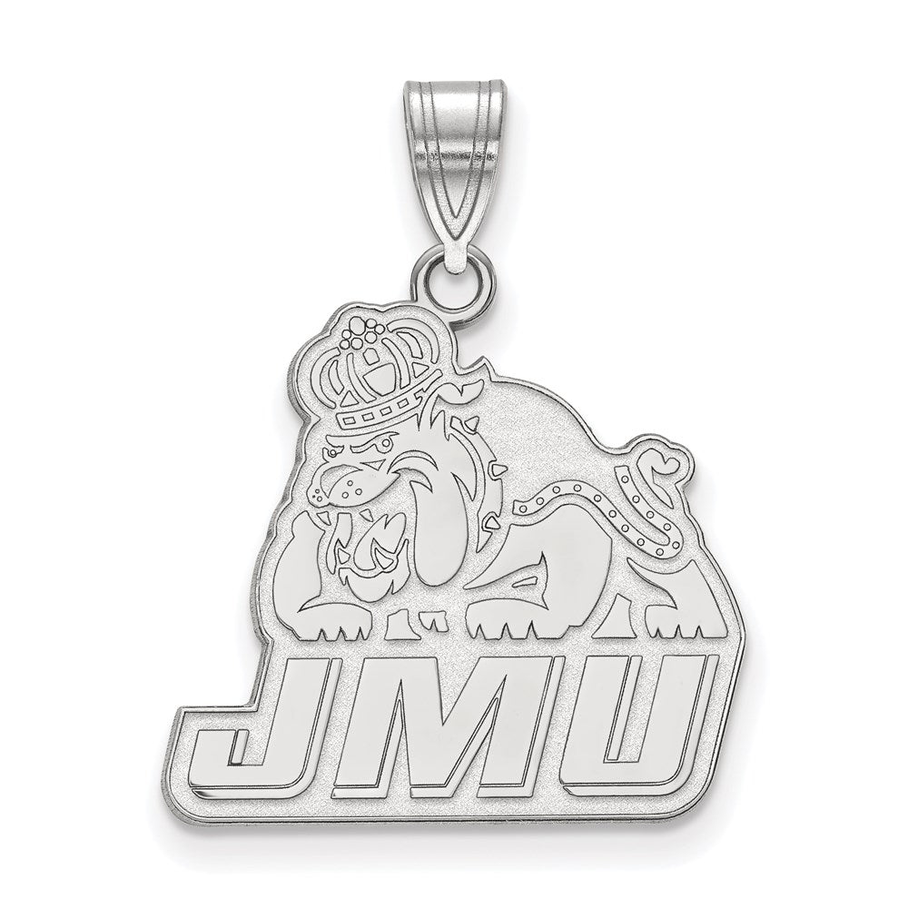 Sterling Silver Rhodium-plated LogoArt James Madison University Large Pendant