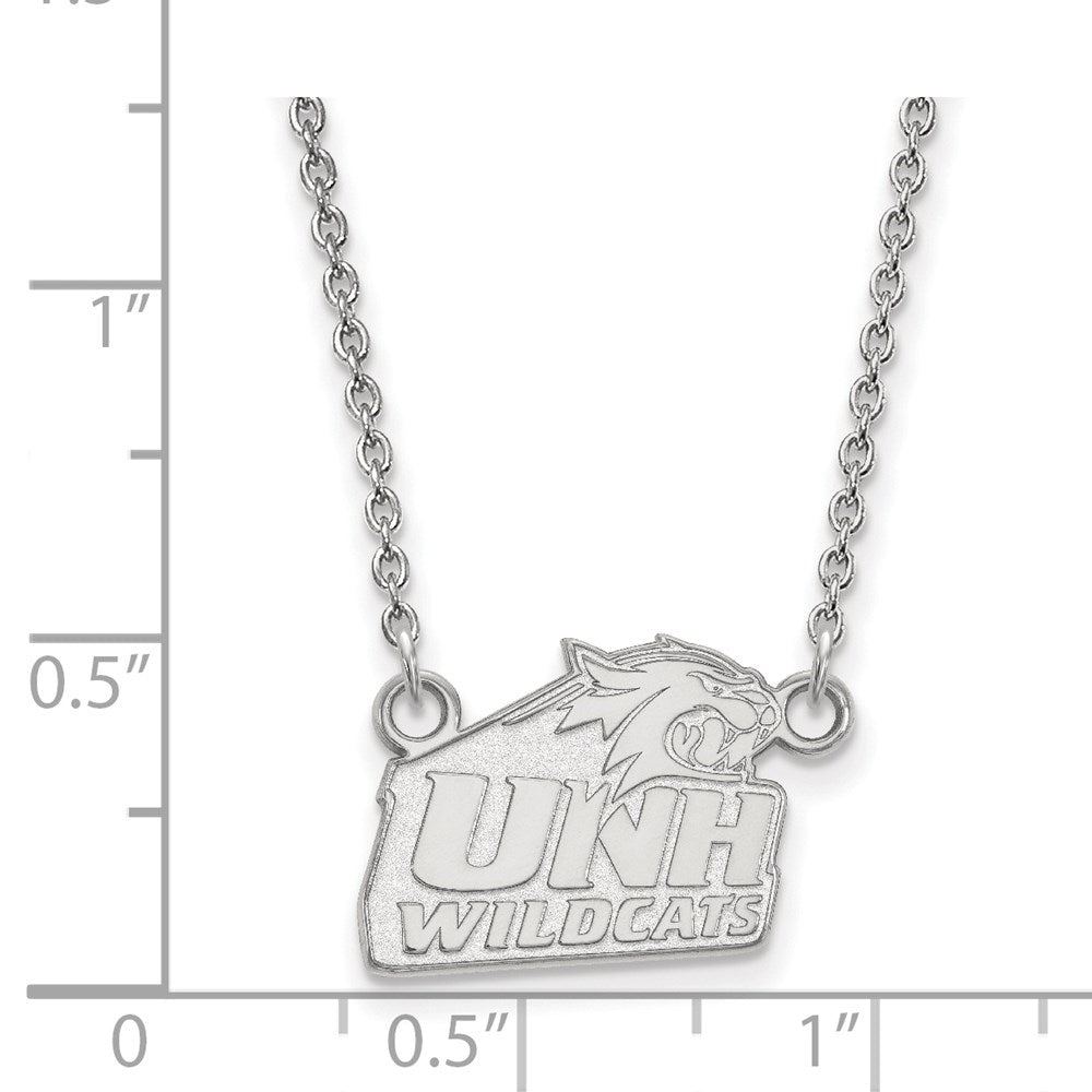 Sterling Silver Rhodium-plated LogoArt University of New Hampshire Small Pendant 18 inch Necklace