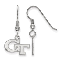 Sterling Silver Rhodium-plated LogoArt Georgia Institute of Technology G-T Extra Small Dangle Wire Earrings
