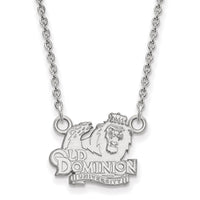 Sterling Silver Rhodium-plated LogoArt Old Dominion University Small Pendant 18 inch Necklace