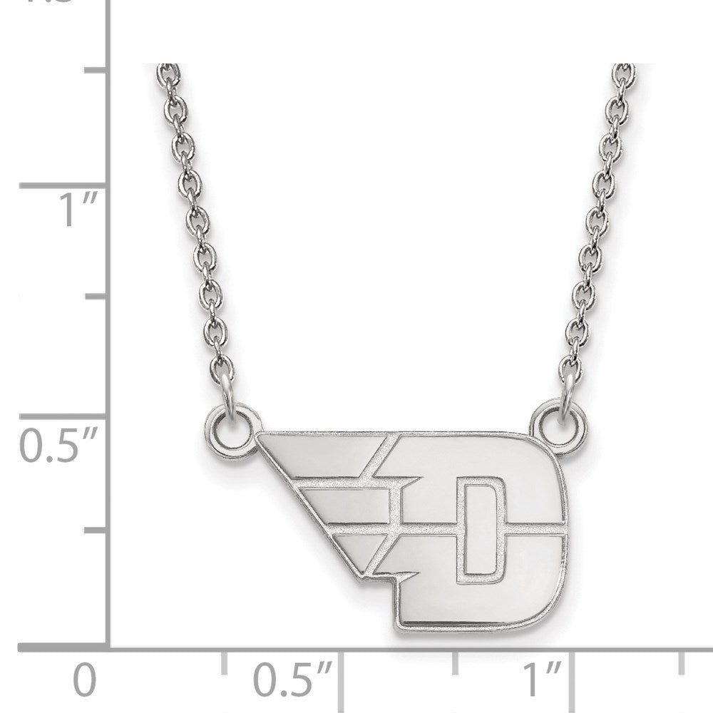 Sterling Silver Rhodium-plated LogoArt University of Dayton Small Pendant 18 inch Necklace