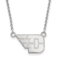 Sterling Silver Rhodium-plated LogoArt University of Dayton Small Pendant 18 inch Necklace