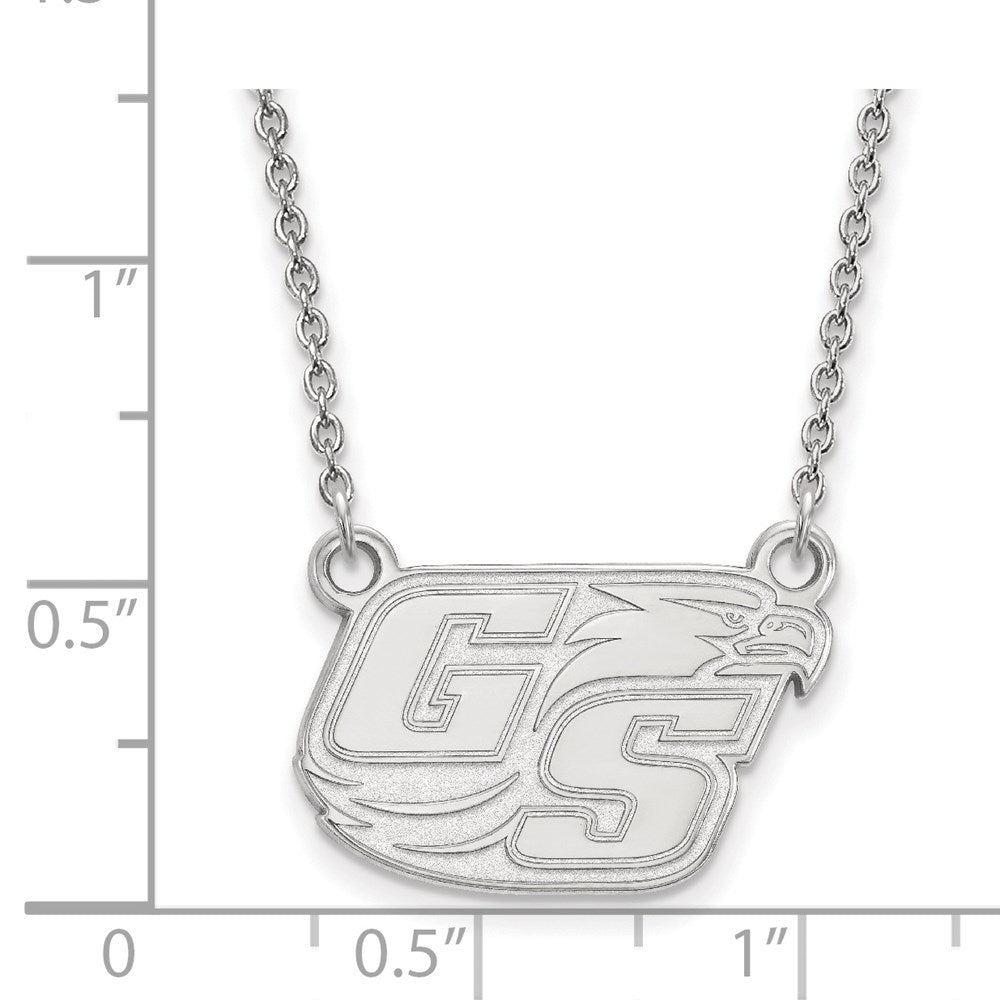 Sterling Silver Rhodium-plated LogoArt Georgia Southern University Small Pendant 18 inch Necklace