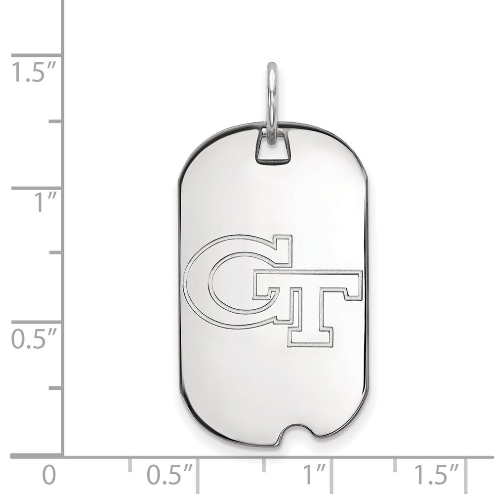 14k White Gold  Georgia Institute of Technology Small Dog Tag