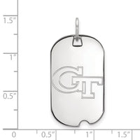 14k White Gold  Georgia Institute of Technology Small Dog Tag