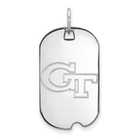 14k White Gold  Georgia Institute of Technology Small Dog Tag