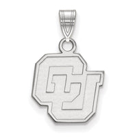 14k White Gold  University of Colorado Small Pendant