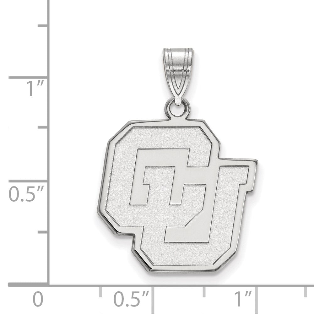 14k White Gold  University of Colorado Large Pendant