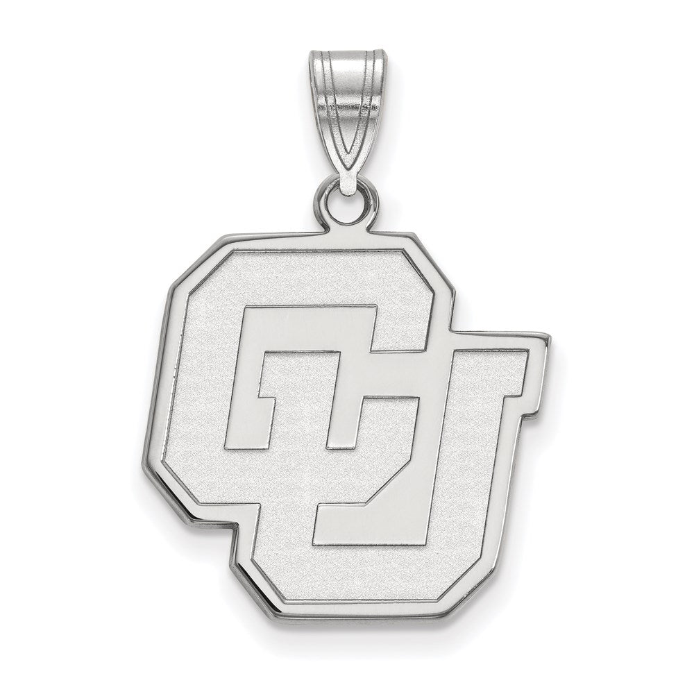 14k White Gold  University of Colorado Large Pendant