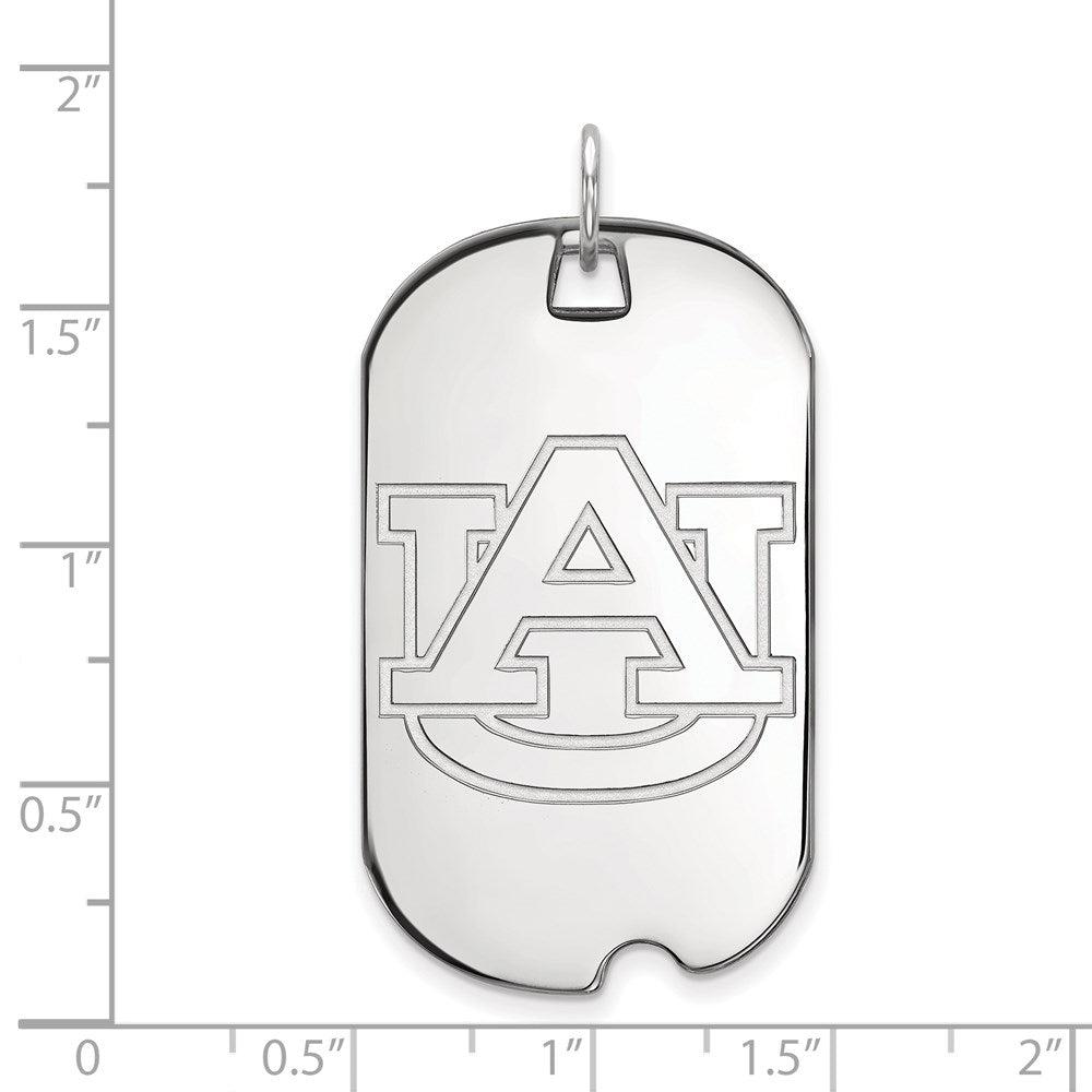 14k White Gold  Auburn University Large Dog Tag