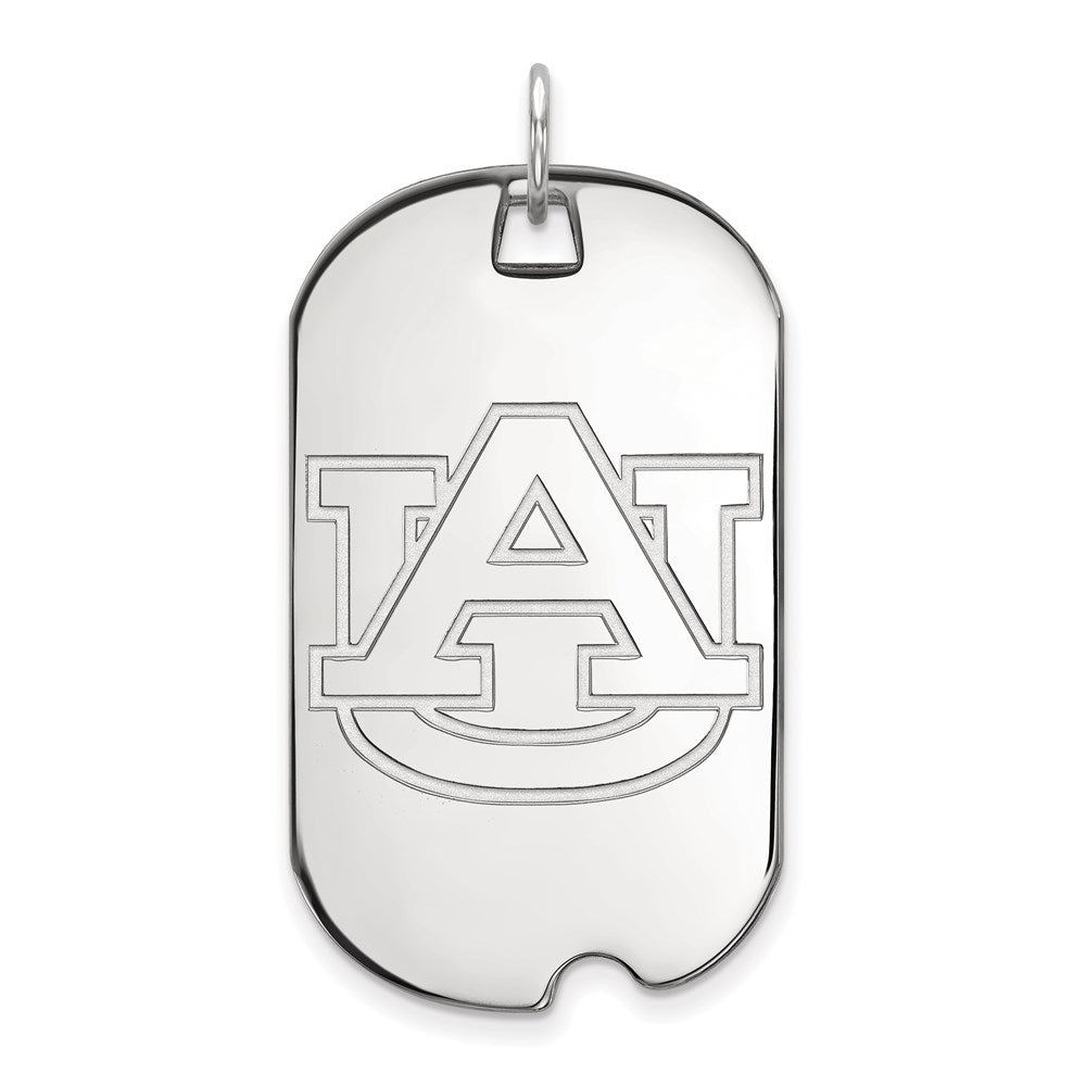14k White Gold  Auburn University Large Dog Tag