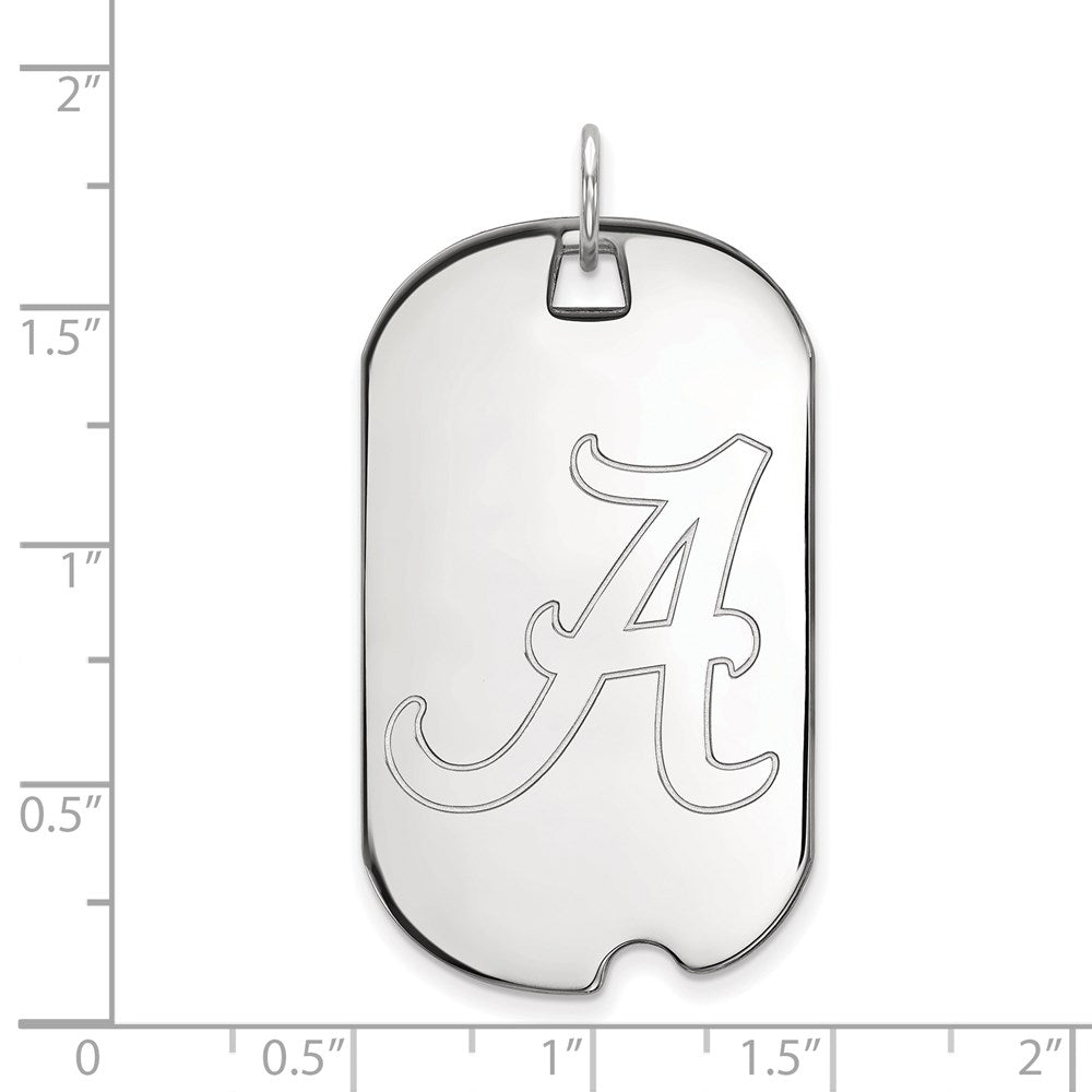 14k White Gold  University of Alabama Large Dog Tag