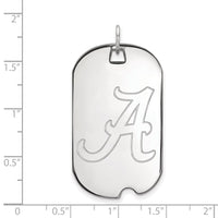 14k White Gold  University of Alabama Large Dog Tag