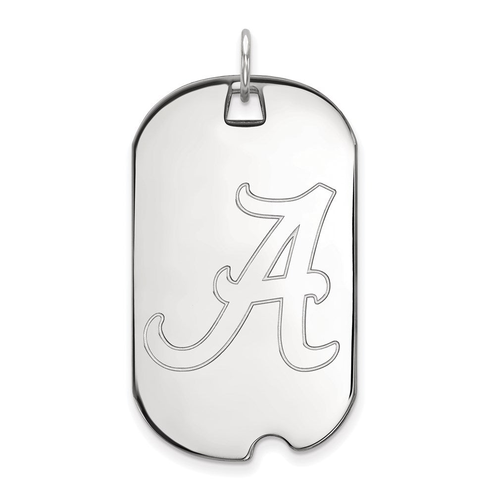 14k White Gold  University of Alabama Large Dog Tag