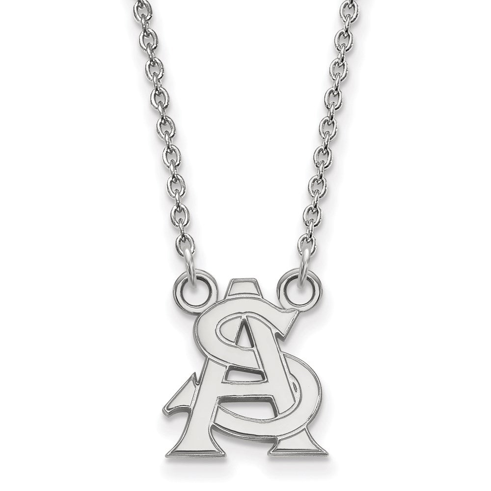 14k White Gold  Arizona State University Small Pendant Necklace