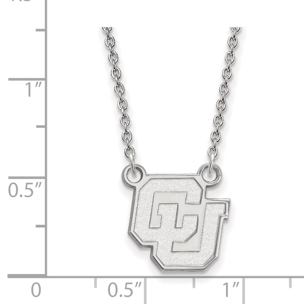 14k White Gold  University of Colorado Small Pendant Necklace