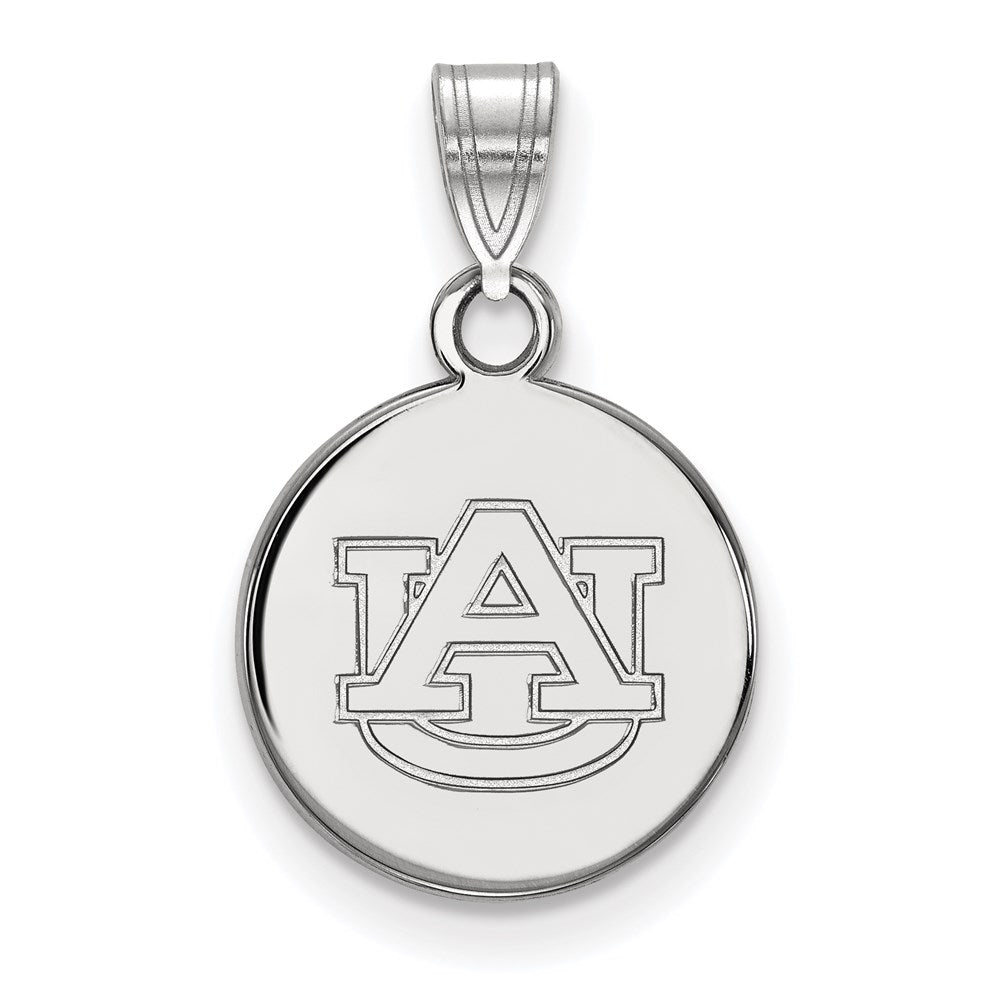 14k White Gold  Auburn University Small Disc Pendant