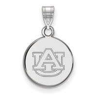 14k White Gold  Auburn University Small Disc Pendant