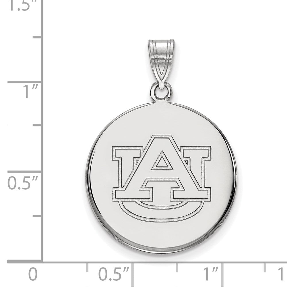 14k White Gold  Auburn University Large Disc Pendant