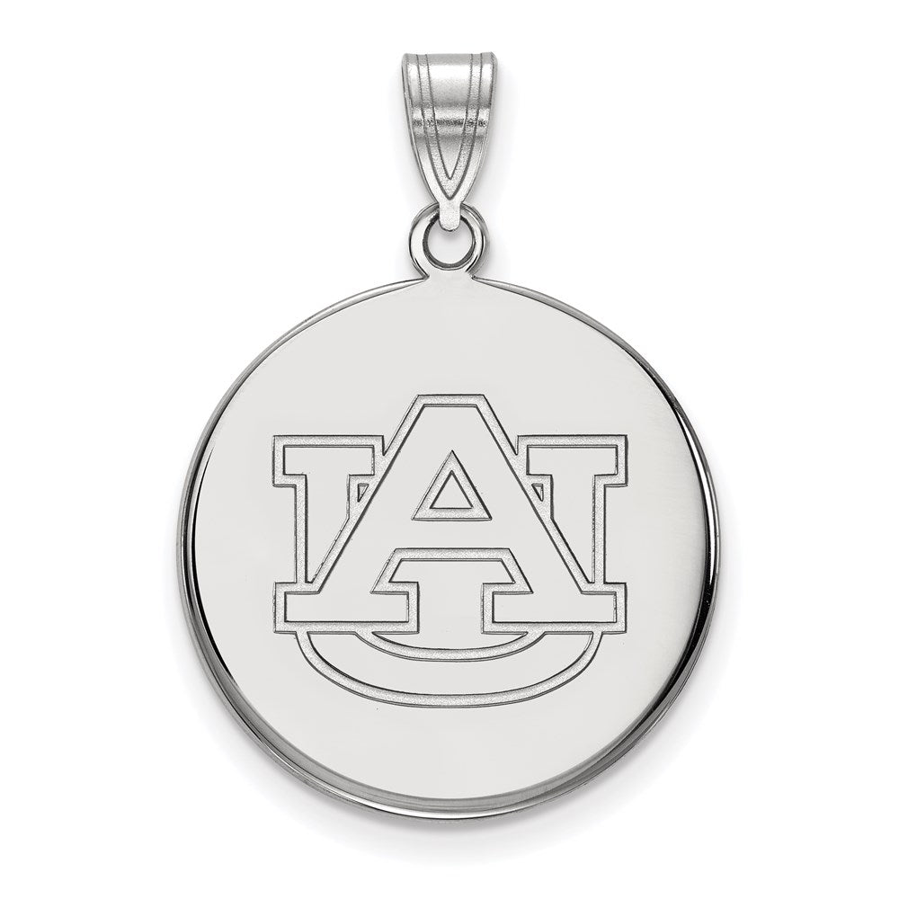 14k White Gold  Auburn University Large Disc Pendant