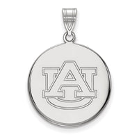 14k White Gold  Auburn University Large Disc Pendant