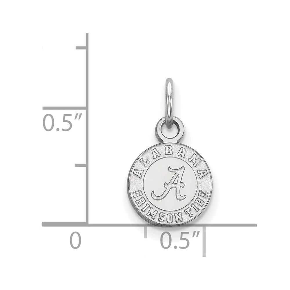 14k White Gold  University of Alabama XS Disc Pendant