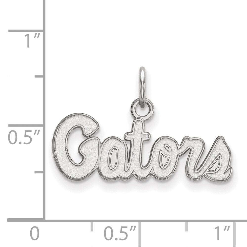 14k White Gold  University of Florida Gators Script XS Pendant