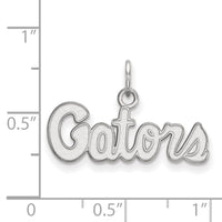 14k White Gold  University of Florida Gators Script XS Pendant