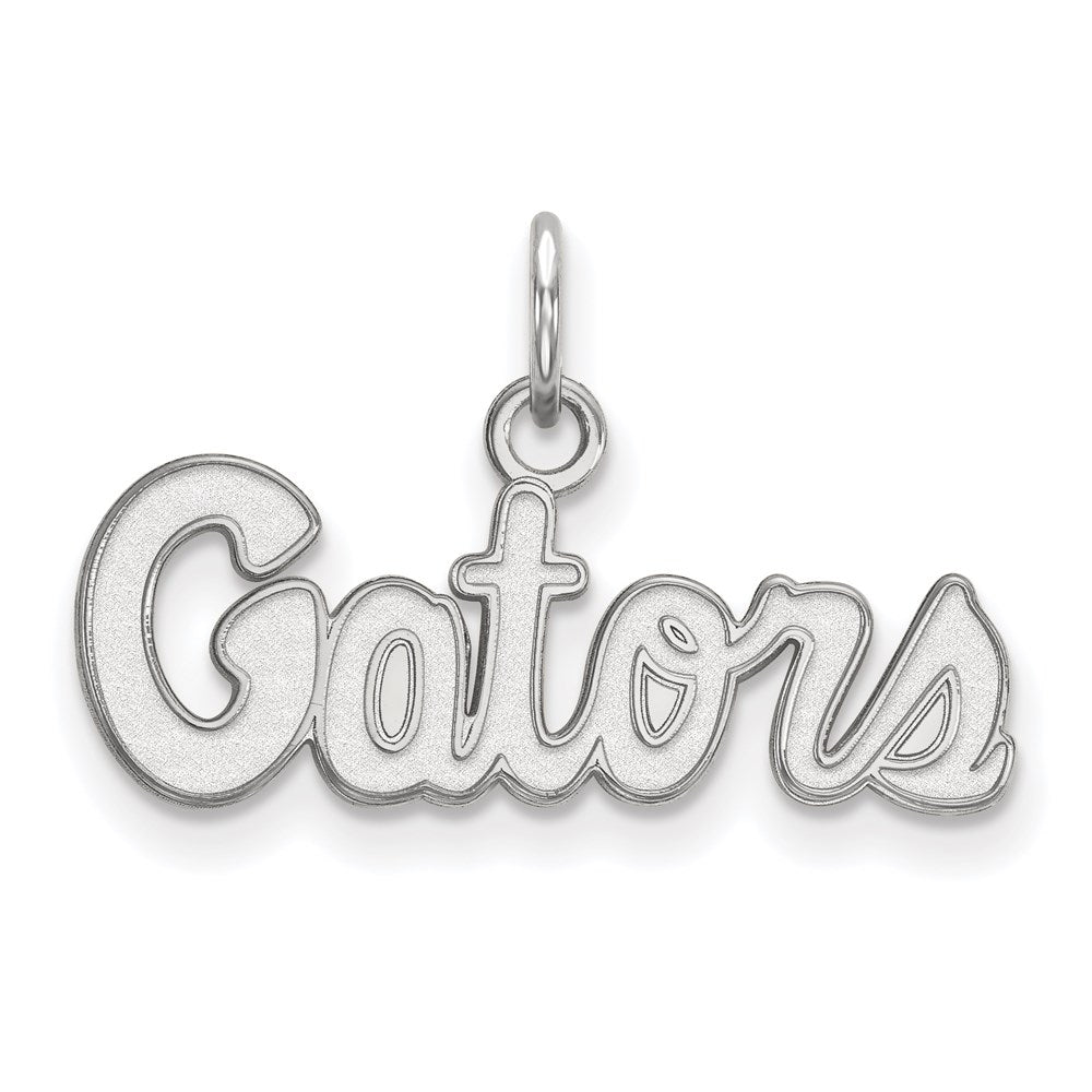14k White Gold  University of Florida Gators Script XS Pendant