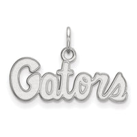 14k White Gold  University of Florida Gators Script XS Pendant