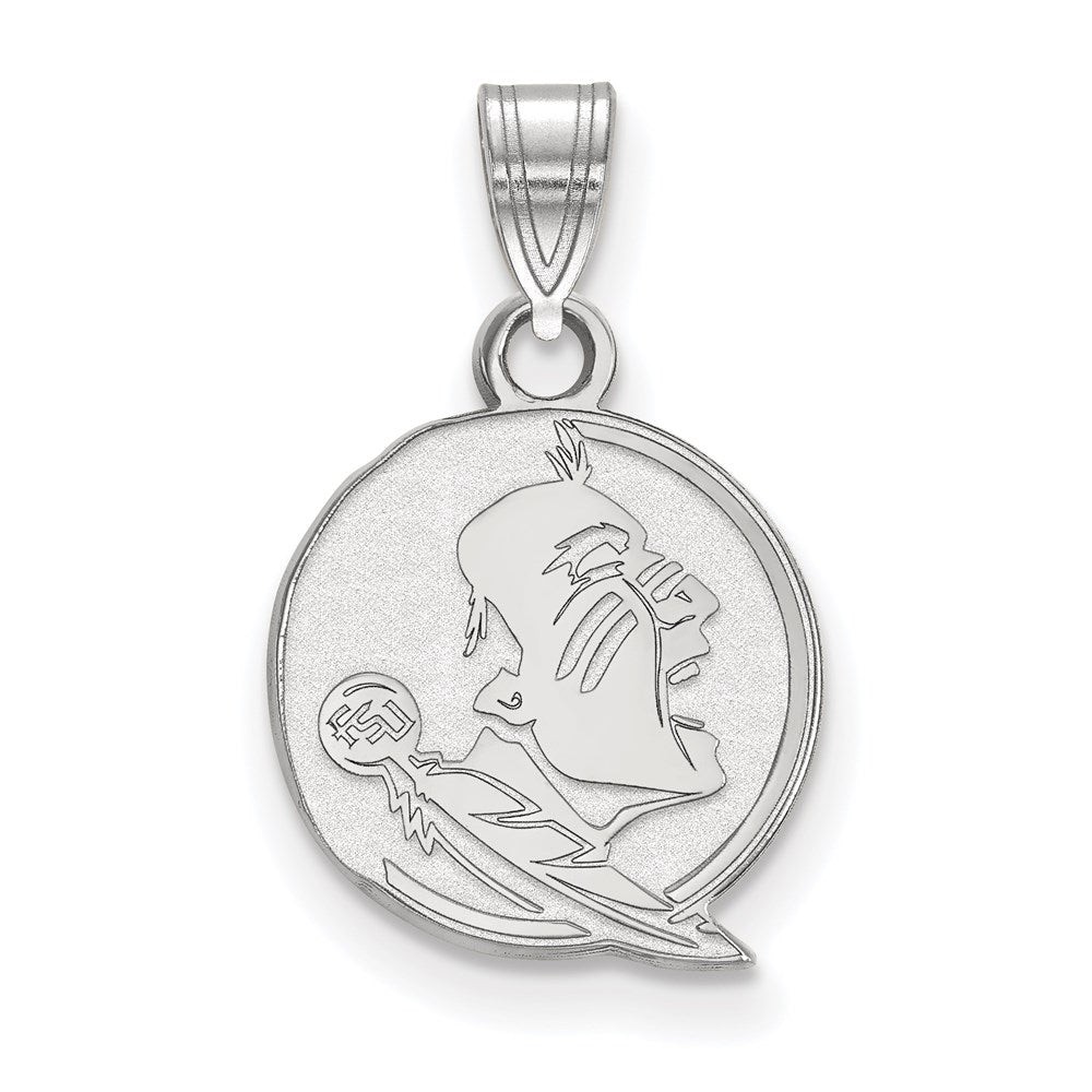 14k White Gold  Florida State University Small Pendant