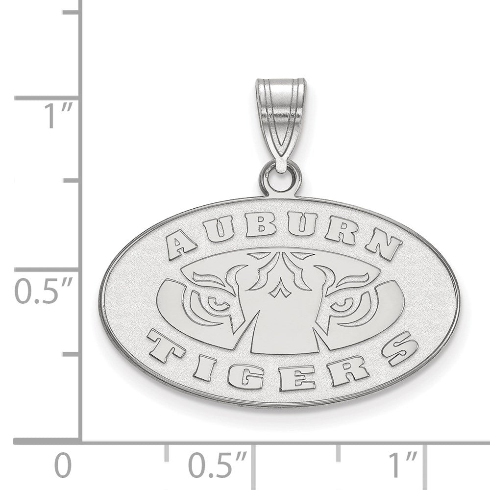 14k White Gold  Auburn Tigers Medium Pendant
