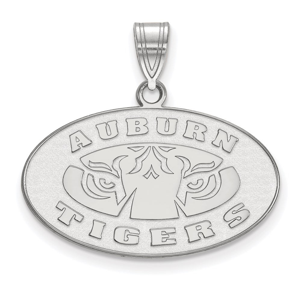 14k White Gold  Auburn Tigers Medium Pendant