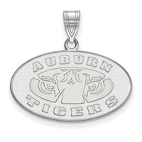 14k White Gold  Auburn Tigers Medium Pendant