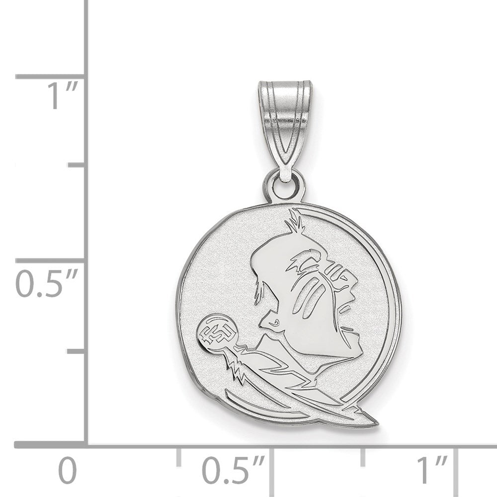 14k White Gold  Florida State University Medium Pendant
