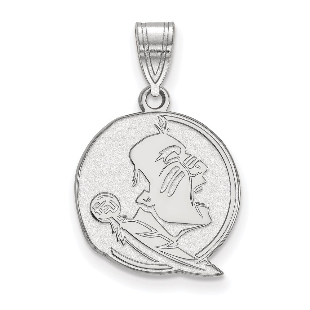 14k White Gold  Florida State University Medium Pendant