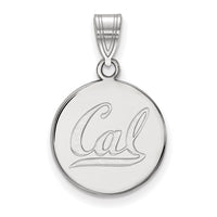 14k White Gold  U. of California Berkeley Medium Disc Pendant