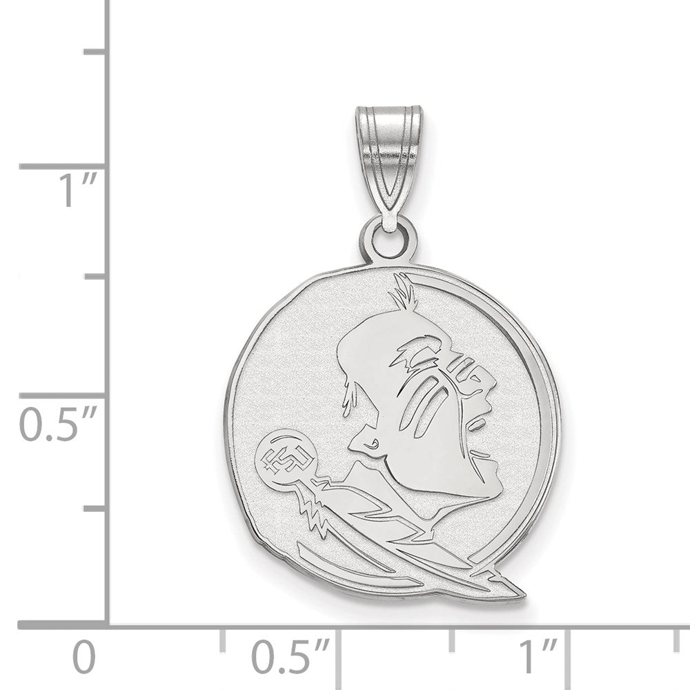 14k White Gold  Florida State University Large Pendant
