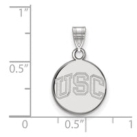 14k White Gold U. of Southern California Small Disc Pendant