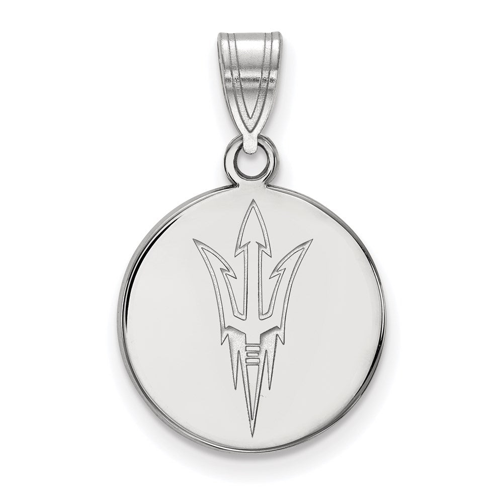 14k White Gold  Arizona State University Medium Disc Pendant