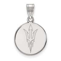 14k White Gold  Arizona State University Medium Disc Pendant