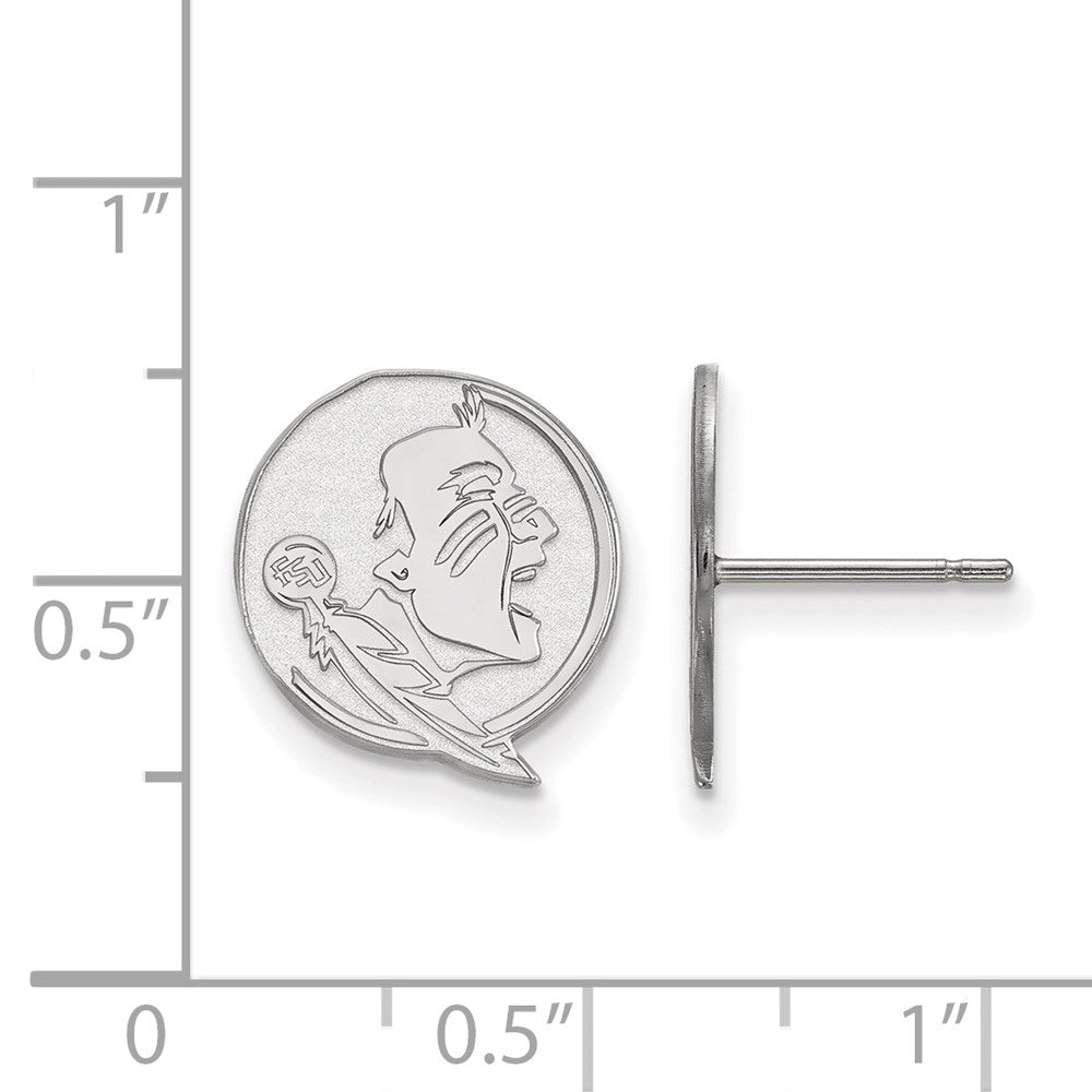 14k White Gold  Florida State University Small Post Earrings