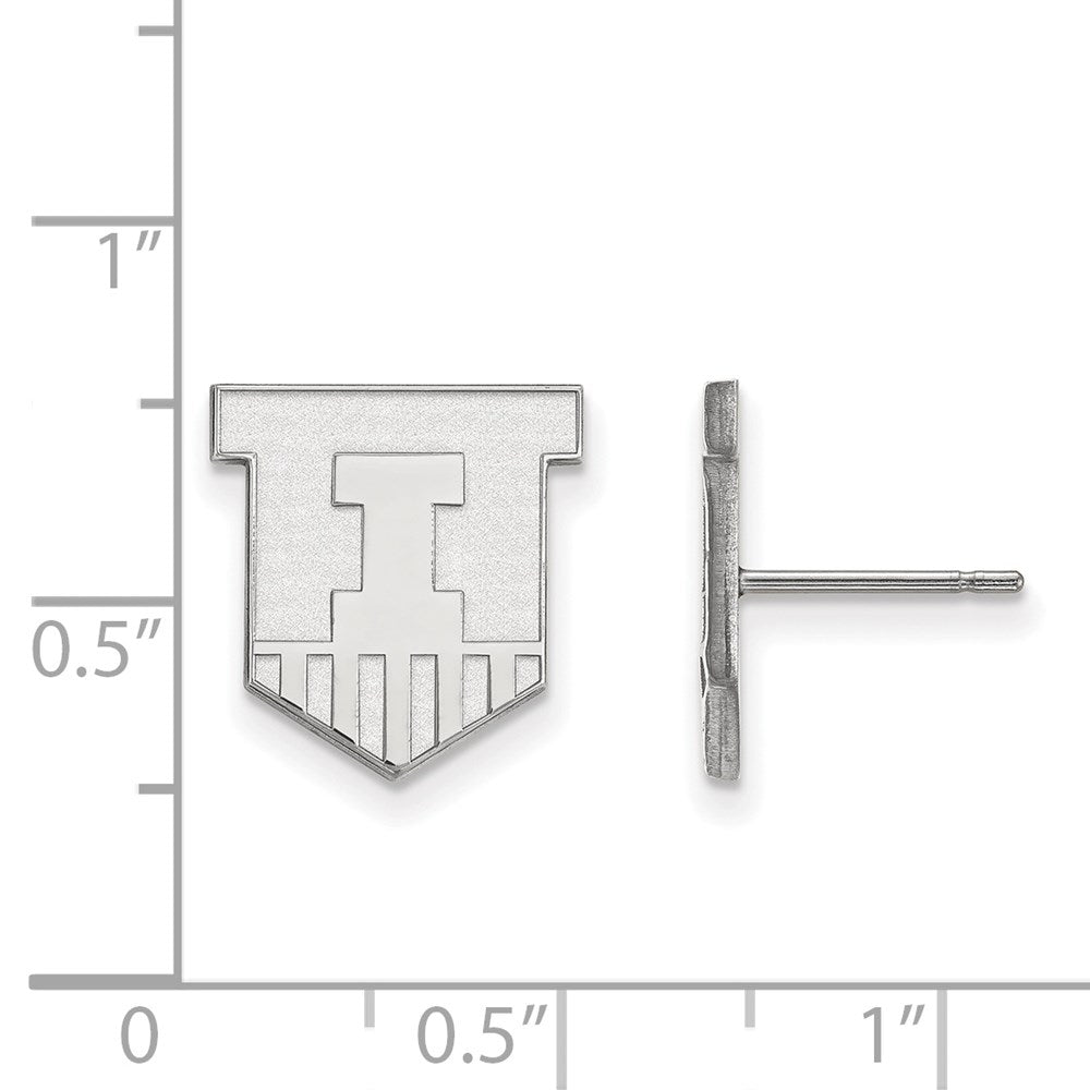 14kw  University of Illinois Small Post Earrings