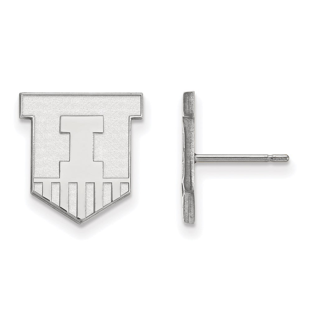 14kw  University of Illinois Small Post Earrings